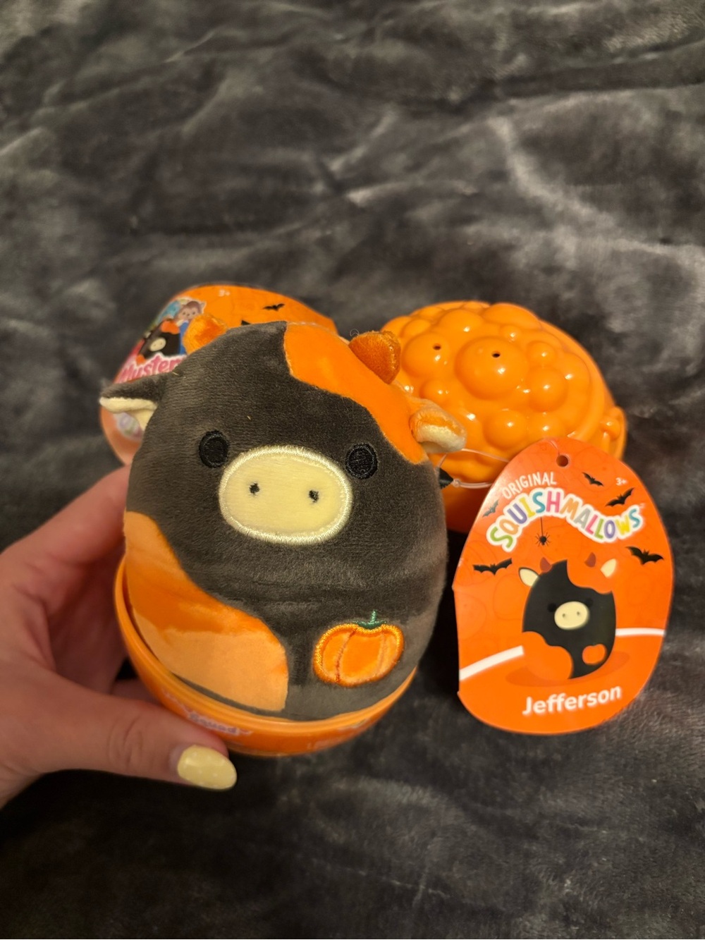 Squishmallows Jefferson Pumpkin Cow - Orange and Black Halloween NWT 5in 2026